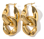 HoopLa Style - Chain Link Charm Earring 2 in 1: Gold