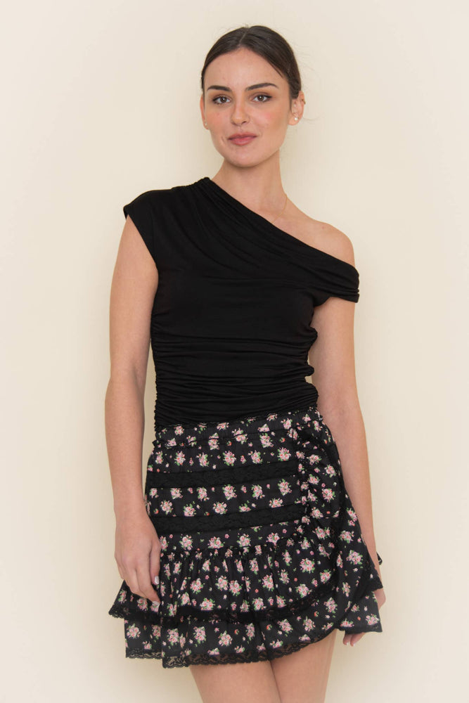 Black Twist Knit Top