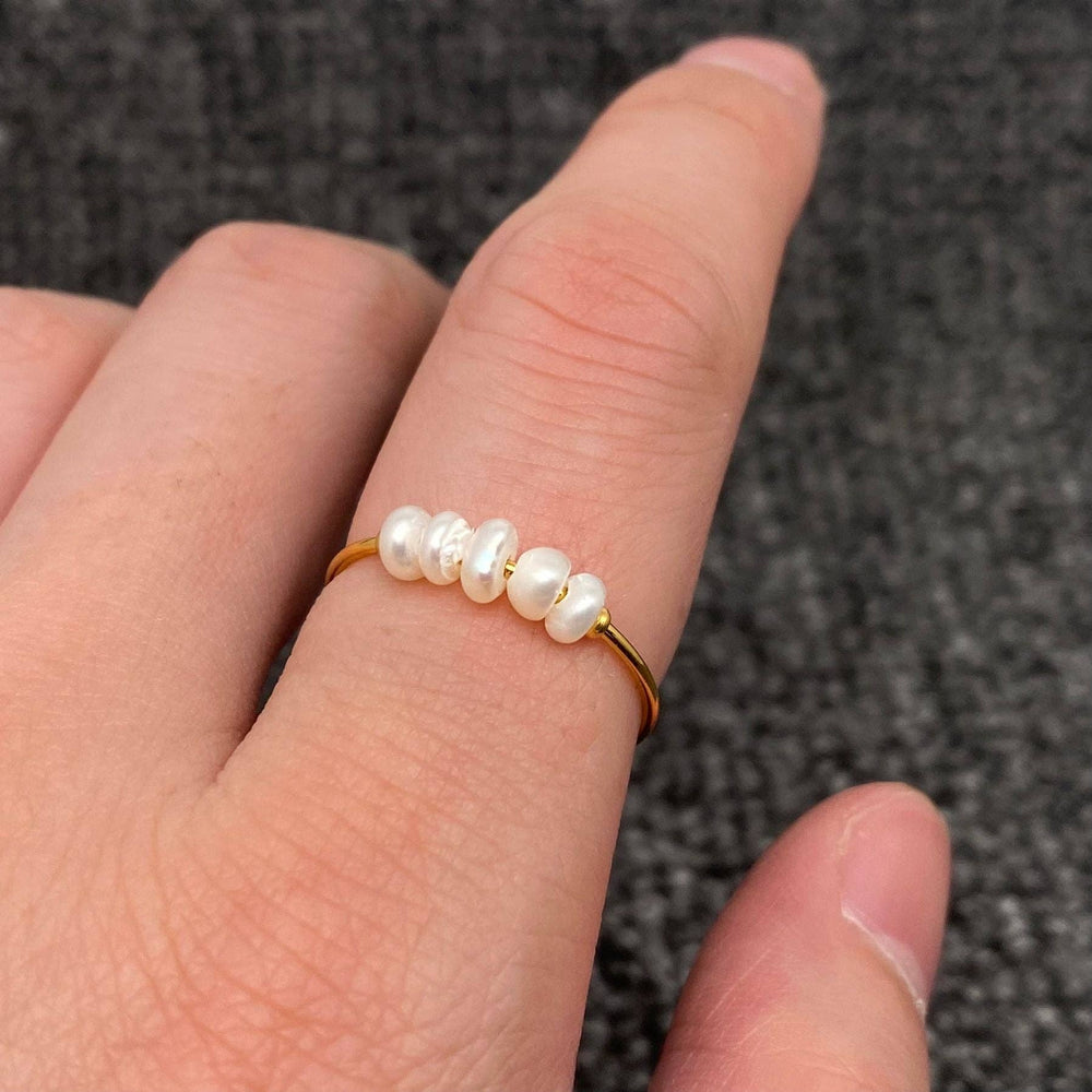 Pearl Beaded 18K Gold Plated Fine Ring
