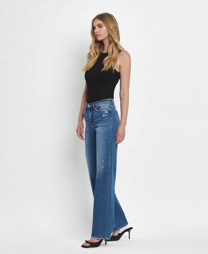 Mid Rise Wide Leg Jeans