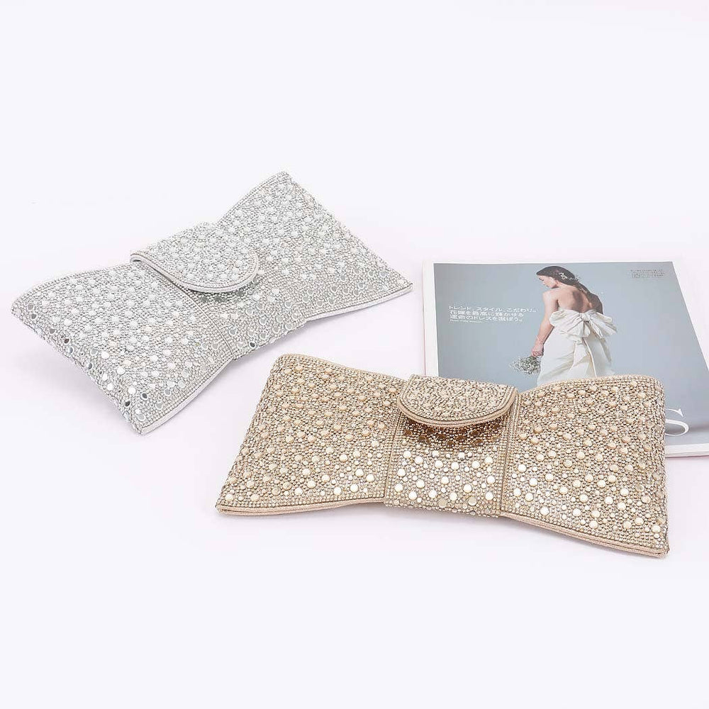 Rhinestone Party Clutch: Gold
