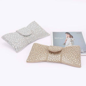 Rhinestone Party Clutch: Gold