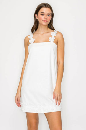 Lovely White Daisy Mini Dress