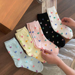 Black Summer Colorful Heart Socks