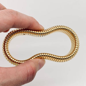 Elastic Stainless Steel Gold-plated Bangle  Gold 16mm