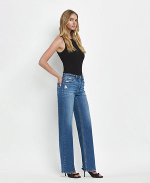 Mid Rise Wide Leg Jeans