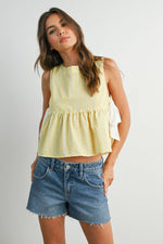 Sky Meadow Peplum Top - Yellow