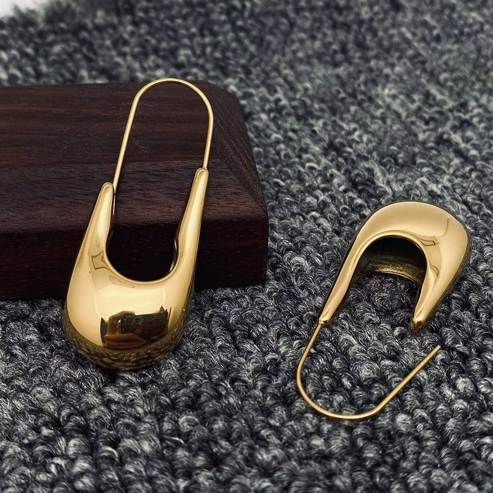 Pin Design Glossy Earrings
