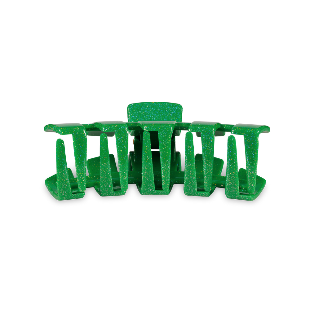 TELETIES - Classic Hair Clip | Medium | Shamrock Shimmer