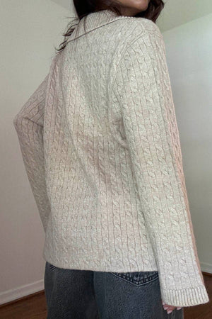 Oatmeal Cable Knit Cardigan