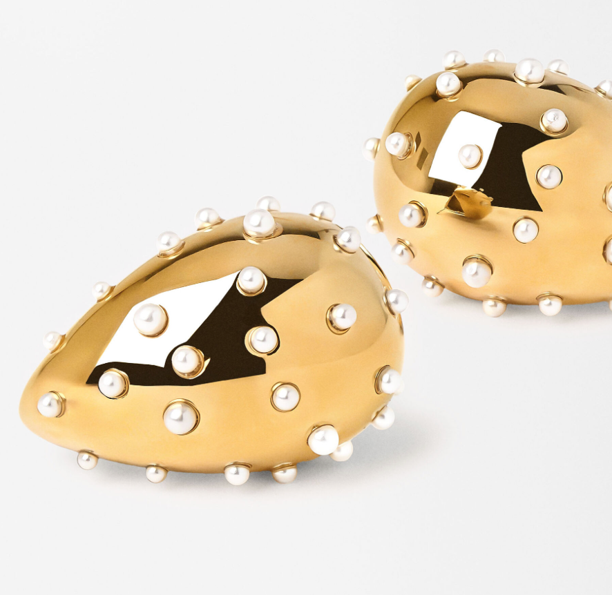 HoopLa - Icon Tear Drop-Stainless Steel and CZ: Yellow Gold