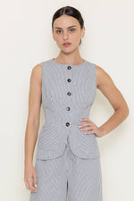 Striped Button Vest