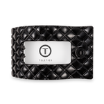 TELETIES - Flat Rectangle Hair Clip | Large | Jet Black Quilted