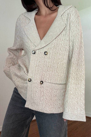 Oatmeal Cable Knit Cardigan