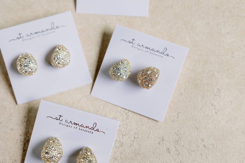 St Armands Designs of Sarasota - Pave Crystal Gumdrop Earrings