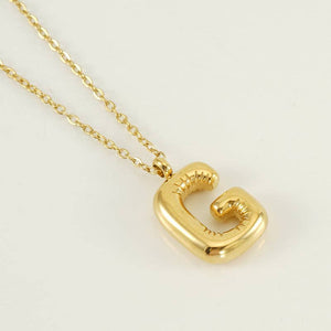 Bubble Shape Initial Pendant Necklace