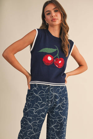 Cherry Navy Sweater