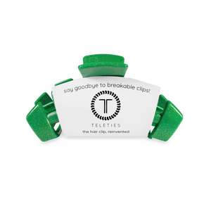 TELETIES - Classic Hair Clip | Medium | Shamrock Shimmer