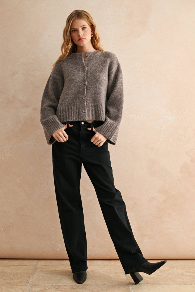 Mocha Button Down Cardigan