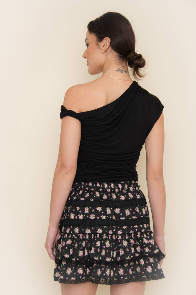 Black Twist Knit Top