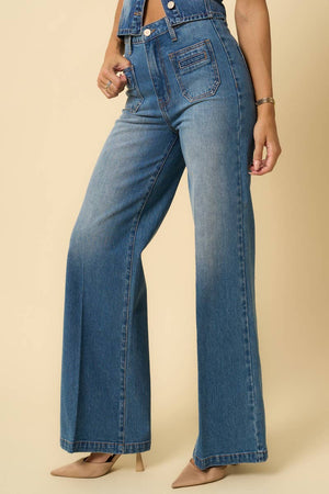 70s Front Pocket High Rise Wide Leg Jean