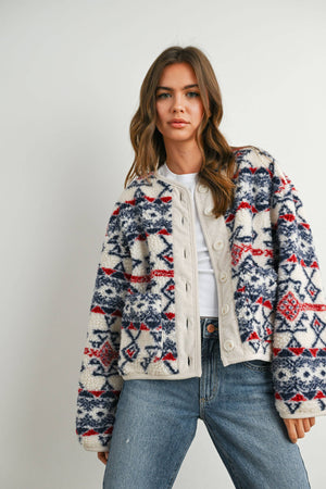 Cordoury and Fleece Long Sleeve Jacket
