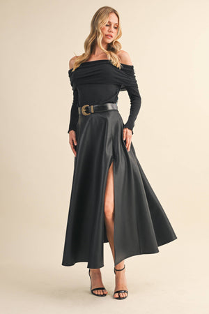 Vegan Black Maxi Skirt