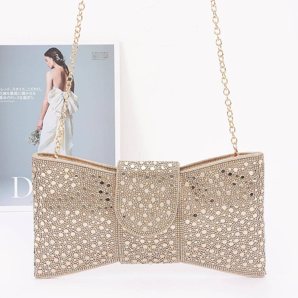 Rhinestone Party Clutch: Gold
