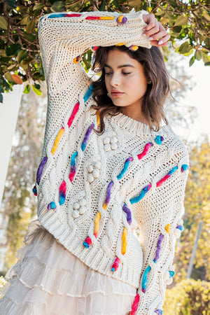 Entangled in Time Crochet Knit Sweater