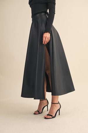 Vegan Black Maxi Skirt