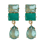 St Armands Designs of Sarasota - Amalfi Turquoise Ombre Gem Drop Statement Earrings