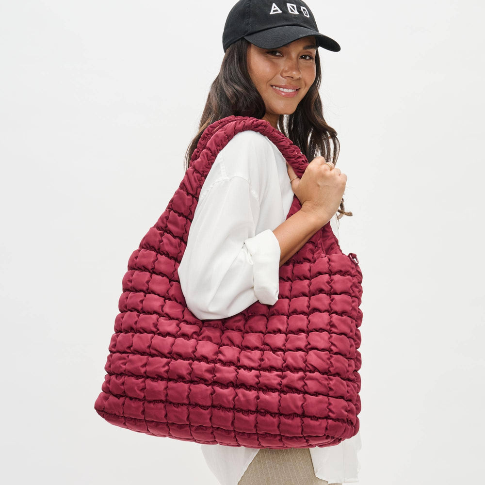 Elevate - Quilted Puffer Nylon Hobo: Navy
