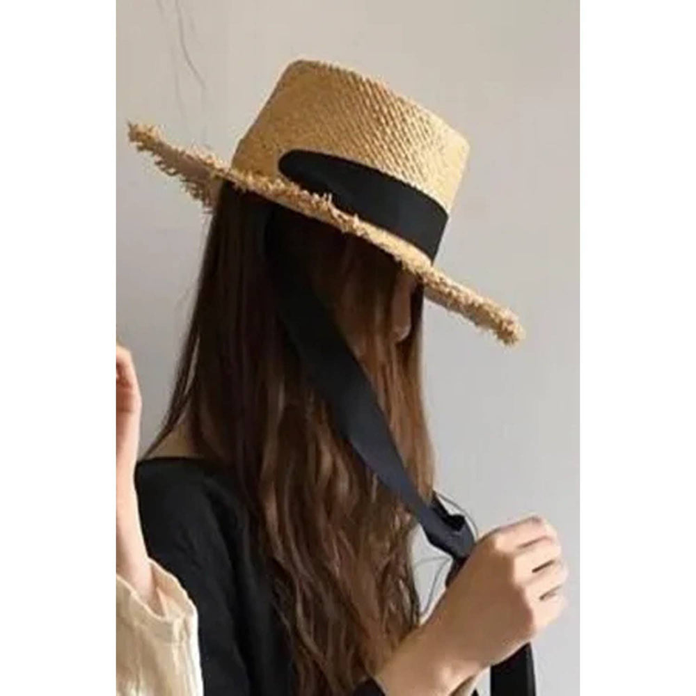 RibbonStraw Hat with Bowknot