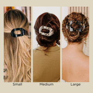 TELETIES - Round Flat Hair Clip | Small | Coconut White