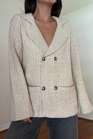 Oatmeal Cable Knit Cardigan