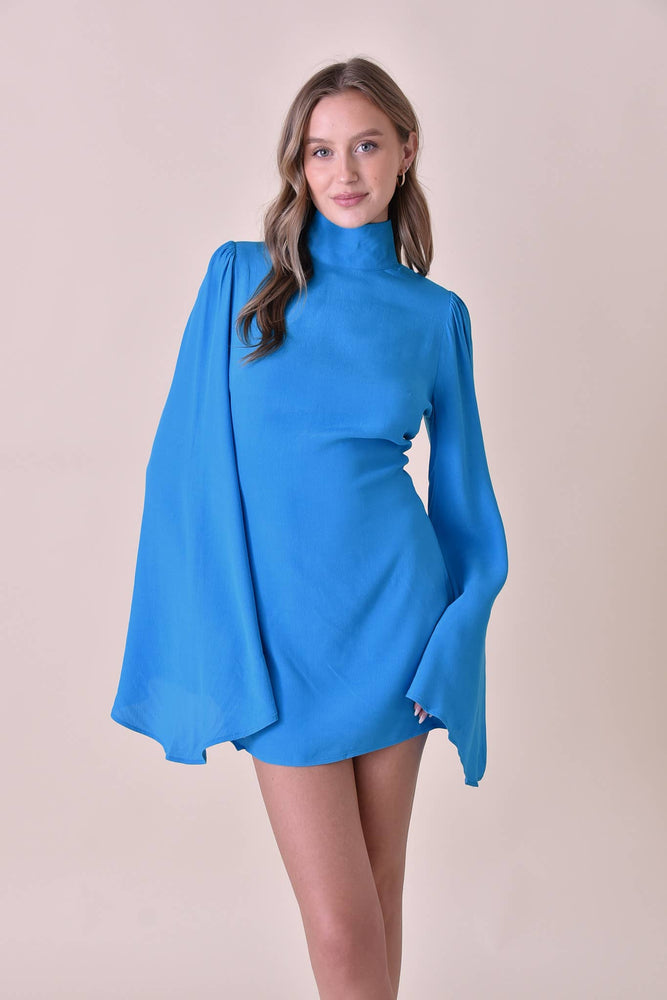 Blue Bell Sleeve Mini Dress