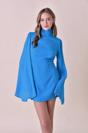 Blue Bell Sleeve Mini Dress