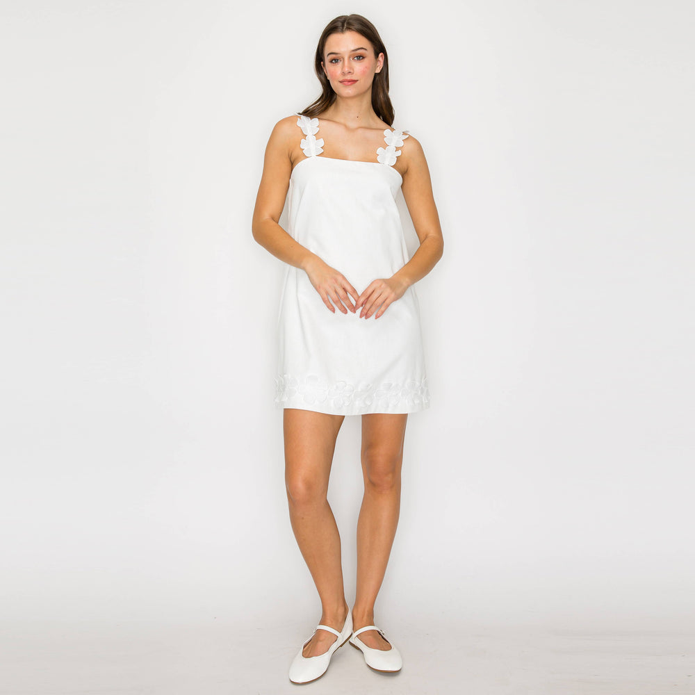 Lovely White Daisy Mini Dress