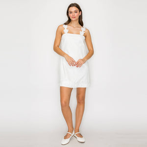 Lovely White Daisy Mini Dress