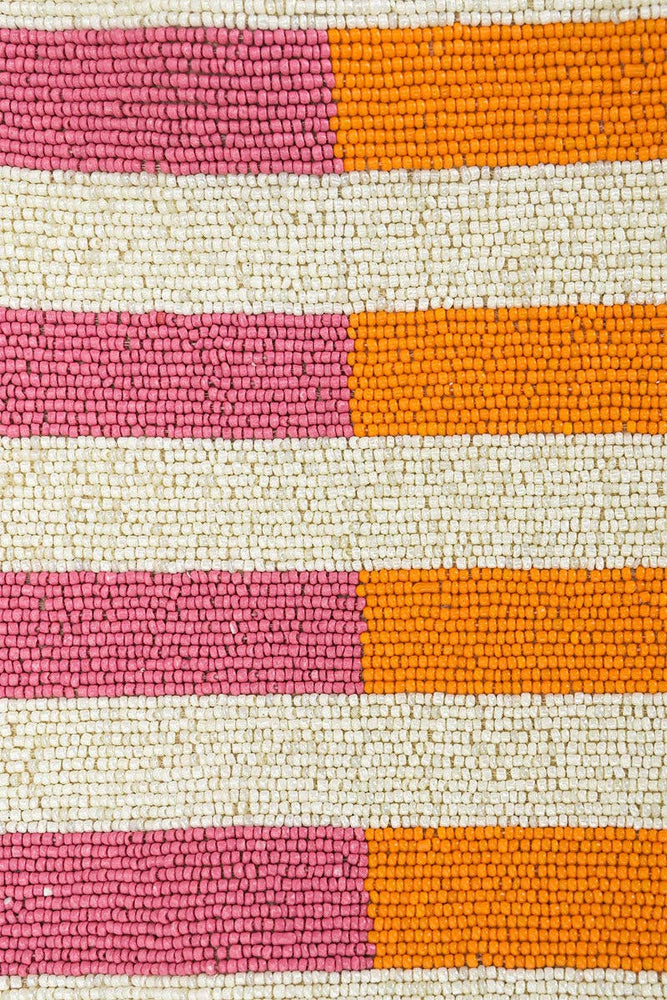 Candy Stripes Embelished Shoulder Bag