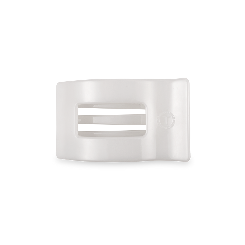 TELETIES - Flat Rectangle Hair Clip | Small | Coconut White