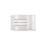 TELETIES - Flat Rectangle Hair Clip | Small | Coconut White