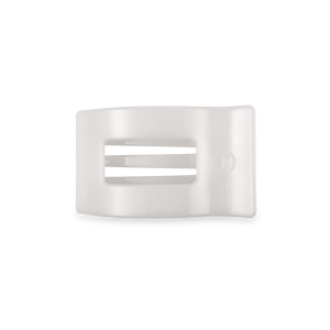 TELETIES - Flat Rectangle Hair Clip | Small | Coconut White