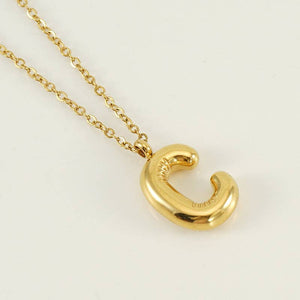 Bubble Shape Initial Pendant Necklace