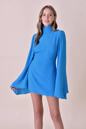 Blue Bell Sleeve Mini Dress