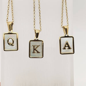 Square Initial Necklace