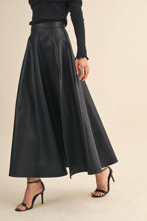 Vegan Black Maxi Skirt