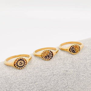 Moon Sun Stars Goddess Ring: Star Moon / 8