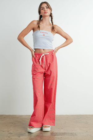 Cherry Striped Tube Top
