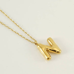 Bubble Shape Initial Pendant Necklace